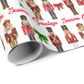 Nutcracker Persoonlijke naam Aangepaste kersttekst Cadeaupapier (Rol Hoek)
