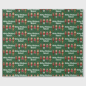 Nutcracker Persoonlijke naam Aangepaste kersttekst Cadeaupapier (Vlak)