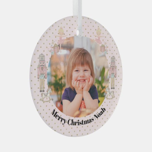 nutcracker Photo Christmas Cute Glas Ornament (Voorkant Rechts)