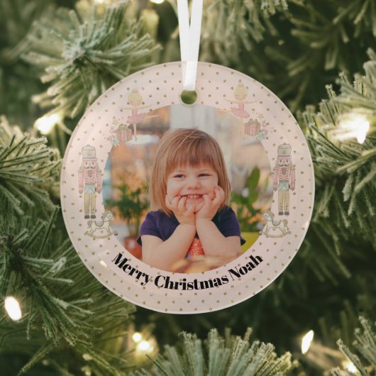 nutcracker Photo Christmas Cute  Glas Ornament (Insitu)