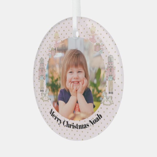 nutcracker Photo Christmas Cute  Glas Ornament (Voorkant links)