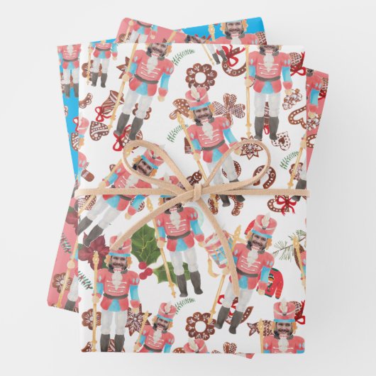 Nutcracker Photo Face Funny Kerstmis Inpakpapier Vel (In situ)