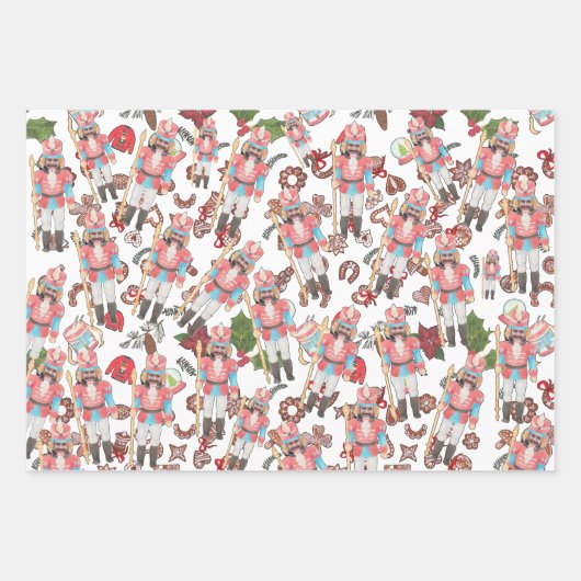 Nutcracker Photo Face Funny Kerstmis Inpakpapier Vel (Voorkant)