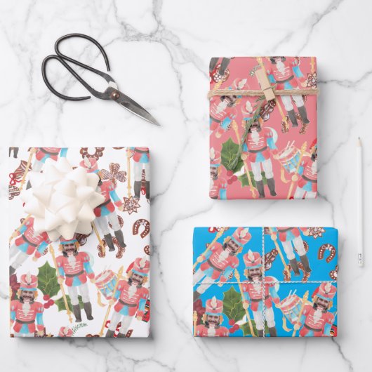 Nutcracker Photo Face Funny Kerstmis Inpakpapier Vel (Voorkant)