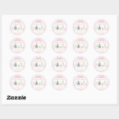 Nutcracker Pink Bow Christmas Birthday Thank You Ronde Sticker (Vel)