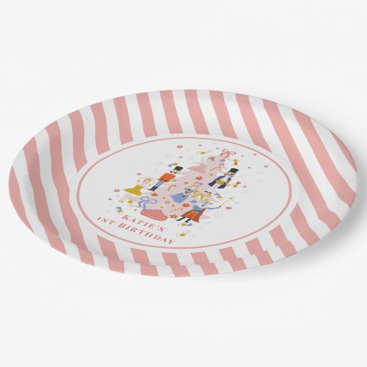 Nutcracker Pink kerstboom Birthday Papieren Bordje (Gekanteld)