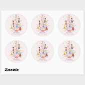 Nutcracker Pink kerstboom Birthday Ronde Sticker (Vel)