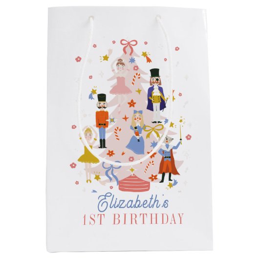 Nutcracker Pink kerstboom Vrijdag Medium Cadeauzakje (Voorkant)