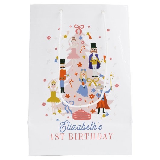 Nutcracker Pink kerstboom Vrijdag Medium Cadeauzakje (Achterkant)