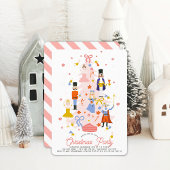 Nutcracker Pink kerstboomfeest Kaart