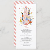 Nutcracker Pink kerstboomfeest Menu (Voorkant / Achterkant)