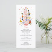 Nutcracker Pink kerstboomfeest Menu (Staand voorkant)
