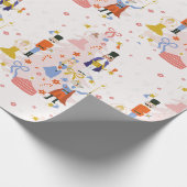 Nutcracker Pink-kerstboomfeestdag Cadeaupapier (Hoek)