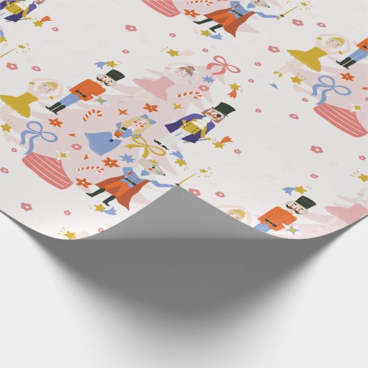 Nutcracker Pink-kerstboomfeestdag Cadeaupapier (Hoek)