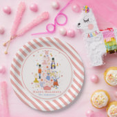 Nutcracker Pink-kerstboomfeestdag Papieren Bordje (Feest)