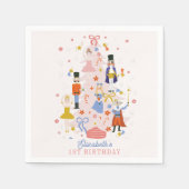 Nutcracker Pink kerstboomfeestdag Servet (Voorkant)