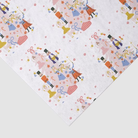 Nutcracker Pink-kerstboomfeestdag Tissuepapier (Detail)