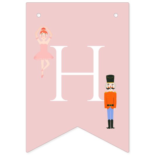 Nutcracker Pink kerstboomfeestdag Vlaggetjes (Tweede vlag)