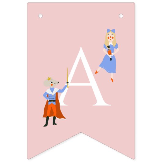 Nutcracker Pink kerstboomfeestdag Vlaggetjes (Derde vlag)