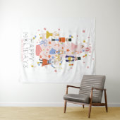 Nutcracker Pink-kerstboomfeestdag Wandkleed (In Situ (horizontaal))