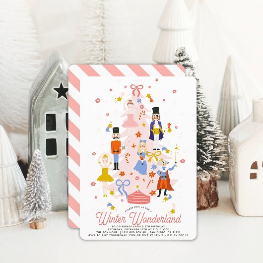Nutcracker Pink kerstboommeisje Kaart