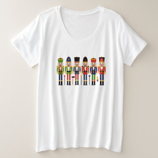 Nutcracker Plus Grootte Kerstmis t-shirt (Design voorkant)