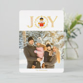 Nutcracker Prince Foto met Kerstmis Folie Feestdagenkaart (Staand Voorkant)