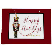 Nutcracker Red Happy Holidays Classic Christmas Groot Cadeauzakje (Voorkant)