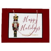 Nutcracker Red Happy Holidays Classic Christmas Groot Cadeauzakje (Achterkant)