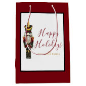 Nutcracker Red Happy Holidays Classic Christmas Medium Cadeauzakje (Voorkant)