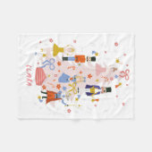 Nutcracker Roze kerstboom Fleece Deken (Voorkant (Horizontaal))