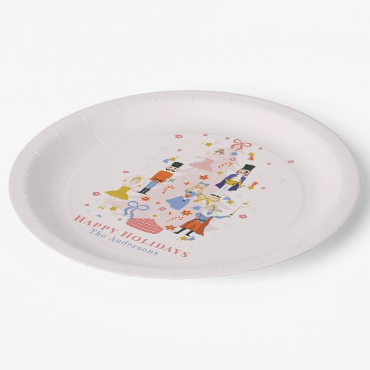 Nutcracker Roze kerstboomvakantie Bord (Gekanteld)