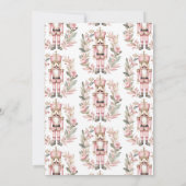 Nutcracker Roze Krans Kerstvakantie Feest Kaart (Achterkant)