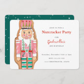 Nutcracker roze & turquoise winter Sneeuwvakantie Kaart (Voorkant / Achterkant)