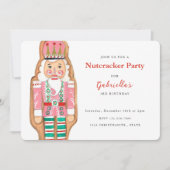 Nutcracker roze & turquoise winter Snow Holiday Kaart (Voorkant)