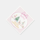 Nutcracker Roze Winter Onederland Verjaardag Servet (Hoek)