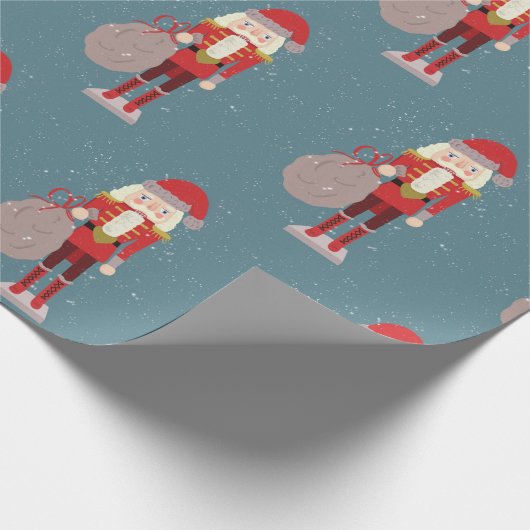 Nutcracker Scandinavian Santa Kerstmis Cadeaupapier (Hoek)