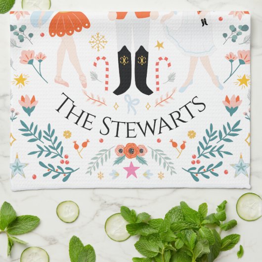 Nutcracker Scene Personalized Kitchen Towel Theedoek (Gevouwen)