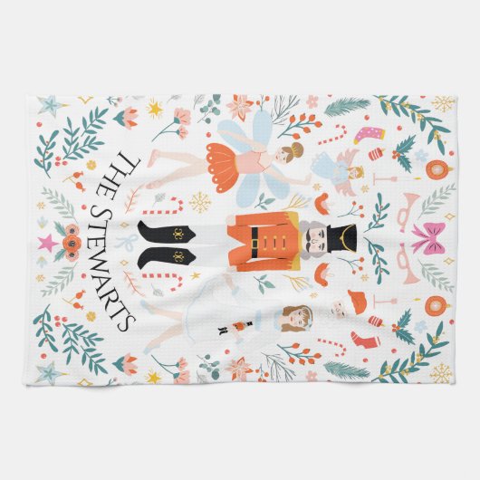 Nutcracker Scene Personalized Kitchen Towel Theedoek (Horizontaal)