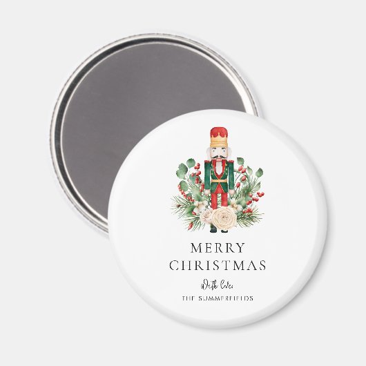 Nutcracker Script Family Foliage Christmas Holiday Magneet (Voorkant / Achterkant)