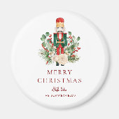 Nutcracker Script Greenery Christmas Holiday Magneet (Voorkant)