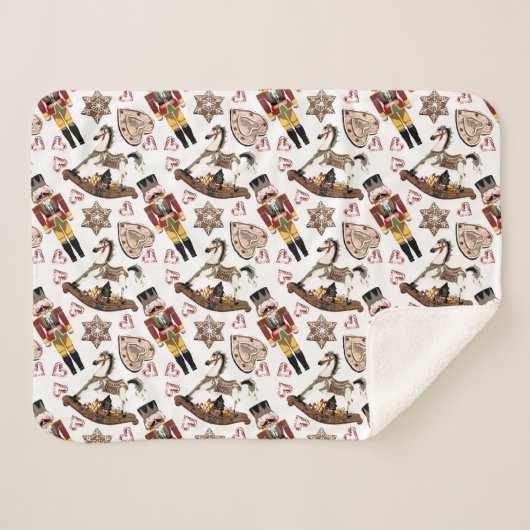 Nutcracker Sherpa Blanket Deken (Voorkant (horizontaal))