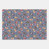 Nutcracker Sleigh en Snowman Set van 3 Kerstmis Inpakpapier Vel (Voorkant)