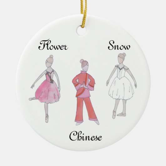 Nutcracker Snow/Chinese/Flower Keepomwille Ornamen Keramisch Ornament (Voorkant)