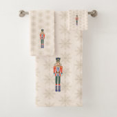 Nutcracker Snowflake Pattern Holiday Bad Handdoek (Insitu)