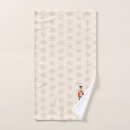 Nutcracker Snowflake Pattern Holiday Bad Handdoek (Handdoek)