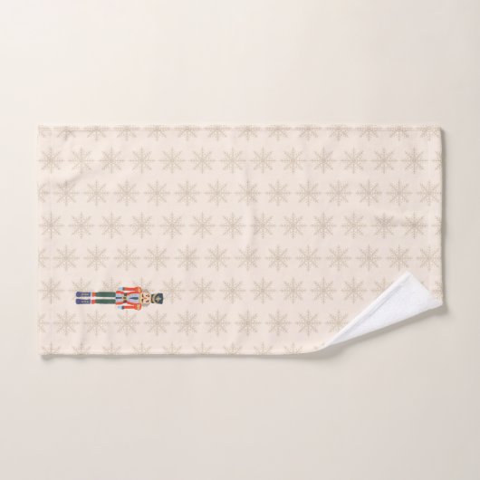 Nutcracker Snowflake Pattern Holiday Bad Handdoek (Handdoek)