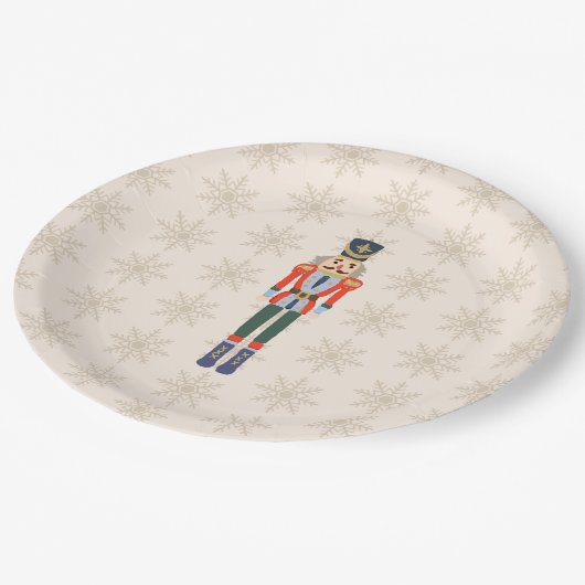 Nutcracker Snowflake Pattern Holiday  Papieren Bordje (Gekanteld)