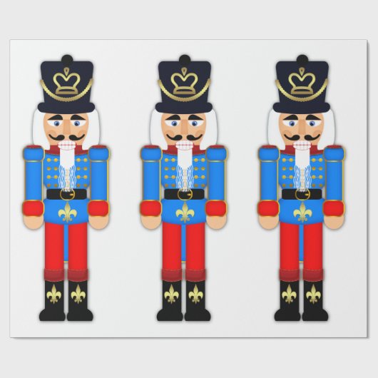 Nutcracker Soldier Matte Wrapping Paper, 30 x 6' Cadeaupapier (Vlak)