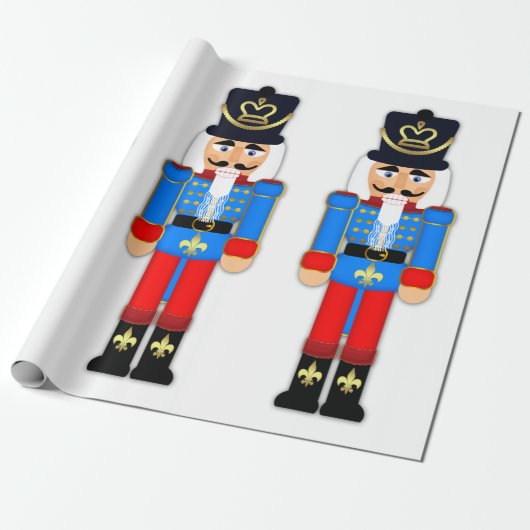 Nutcracker Soldier Matte Wrapping Paper, 30 x 6' Cadeaupapier (Uitgerold)